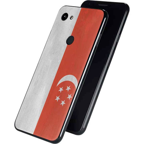 Singapore Flag Distressed Google Pixel 3a XL Skin